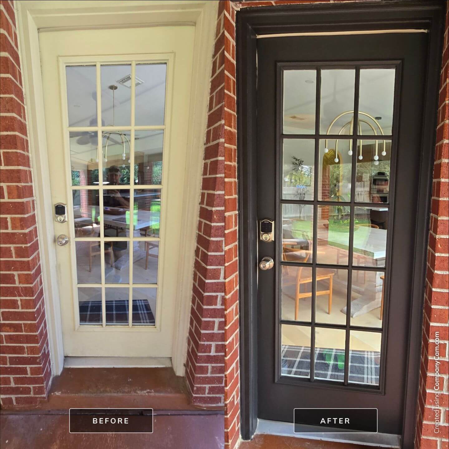 before and after of house door